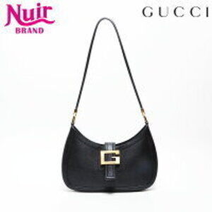Gucci Leather Logo Shoulder Bag Black